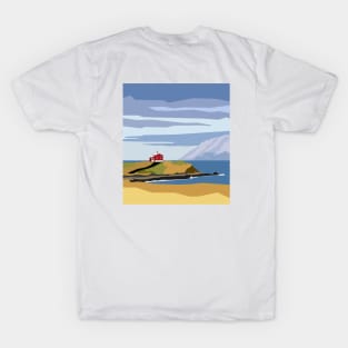 Lonely house standing on the shore, minimalism in nature T-Shirt